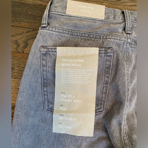NWT Everlane 90s Cheeky Ankle Jean High Rise Washed Gray Crop 26 - Picture 5 of 6